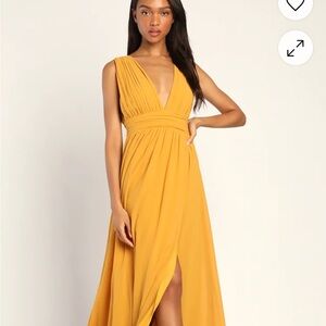 Lulu's Golden Maxi Dress